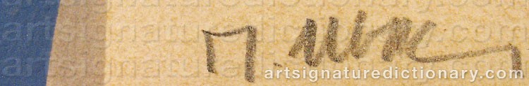 Authentic signature by Raoul UBAC on artwork