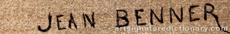 Authentic signature by Jean BENNER on  artwork