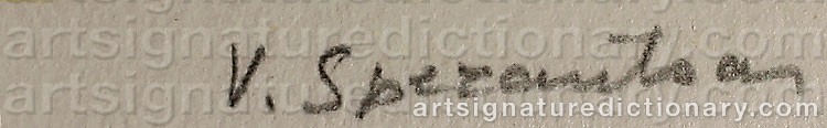 Authentic signature by Vassilis SPERANTZAS on  artwork