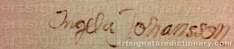 Authentic signature by Ingela JOHANSSON on artwork