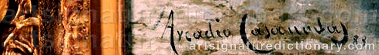 Authentic signature by Arcadio CASANODAY on  artwork