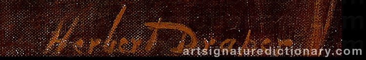 Authentic signature by Herbert James DRAPER on  artwork