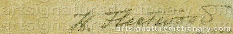 Authentic signature by William FLEETWOOD on artwork