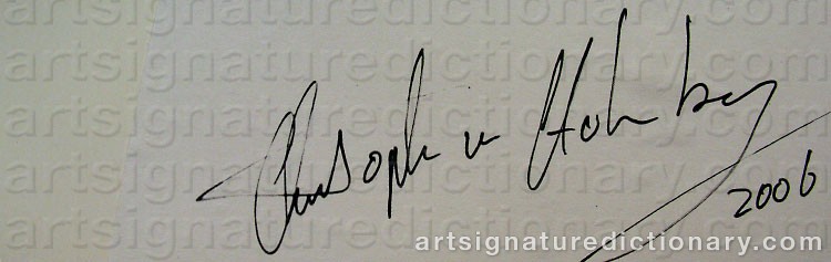 Authentic signature by Christophe Von HOHENBERG on  artwork