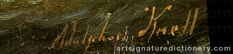 Authentic signature by Adolphus KNELL on Painting/Watercolour artwork