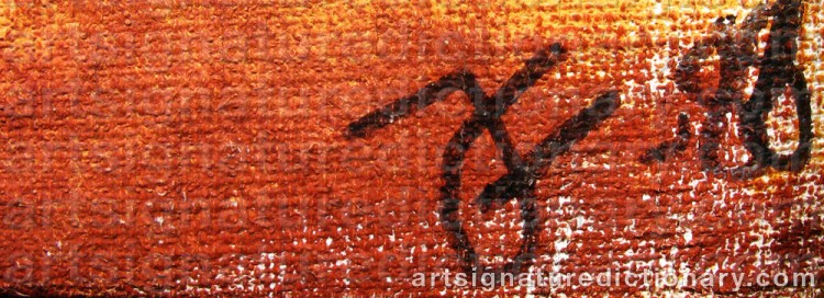 Authentic signature by Johannes FALK on  artwork