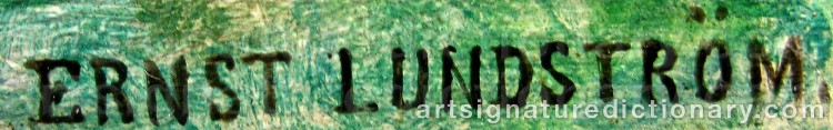 Signature by Ernst LUNDSTRÖM