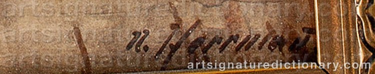 Authentic signature by Hans HERMANN on  artwork