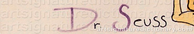 Authentic signature by Theodor Seuss ‘Dr. Seuss’ GEISEL on Drawing/Graphic/Print artwork