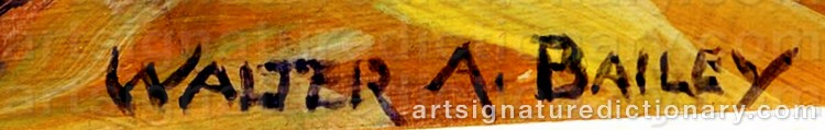 Authentic signature by Walter Alexander BAILEY on Painting/Watercolour artwork