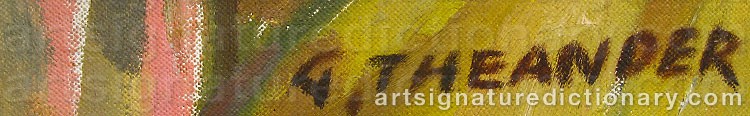Authentic signature by Gunnar THEANDER on  artwork