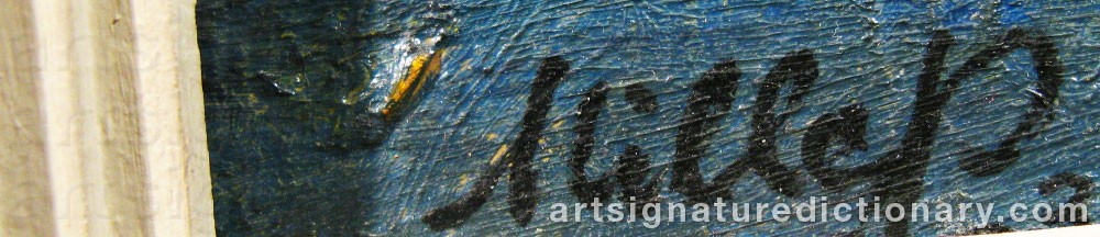 Authentic signature by Mille PETERSON on  artwork