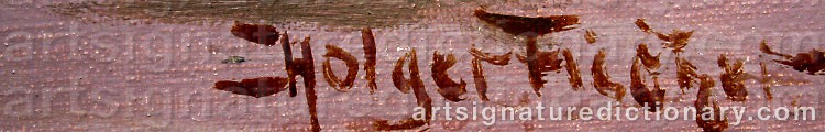 Authentic signature by Holger FISCHER on artwork