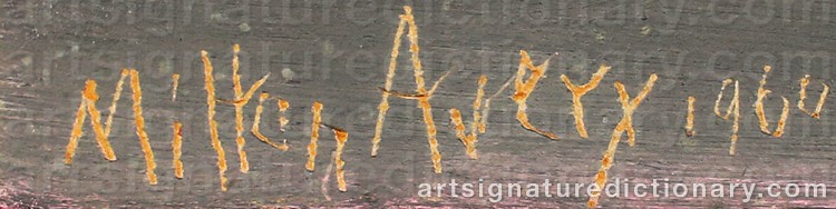 Authentic signature by Milton Clark AVERY on Painting/Watercolour artwork