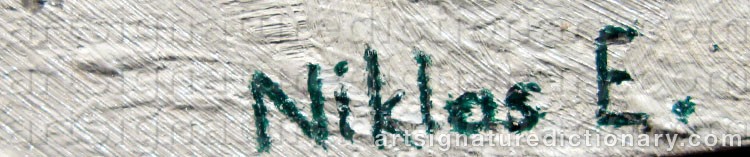 Authentic signature by Niklas ENEBLOM on  artwork
