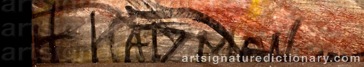 Authentic signature by Herbert KATZMAN on  artwork