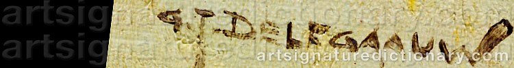Authentic signature by Gerardus Johannes DELFGAAUW on  artwork
