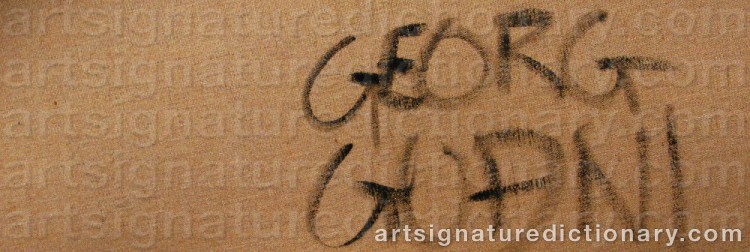 Authentic signature by Georg GUDNI on  artwork