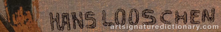 Authentic signature by Hans LOOSCHEN on  artwork