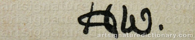 Authentic signature by Helene WALLIN on  artwork