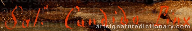 Authentic signature by Salvatore CANDIDO on  artwork