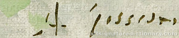 Authentic signature by Andre GISSON on Painting/Watercolour artwork
