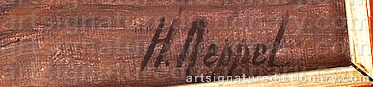 Authentic signature by Heinrich NEPPEL on  artwork