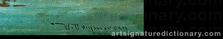Authentic signature by William Raymond DOMMERSEN on artwork