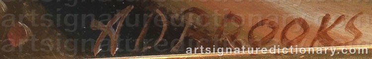 Authentic signature by Arthur D. BROOKS on  artwork