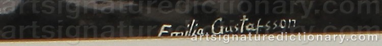 Authentic signature by Emilia GUSTAFSSON on  artwork