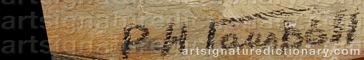 Authentic signature by Poul HAUCH-FAUSBØLL on Painting/Watercolour artwork