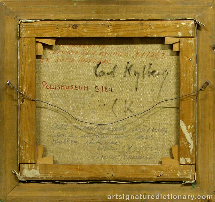 Close-up details showing Carl KYLBERG signature forgery characteristics