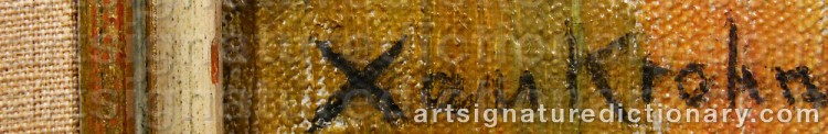 Authentic signature by Christian Cornelius ‘Xan’ KROHN on  artwork