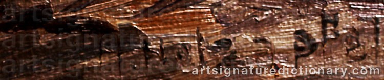 Authentic signature by Hans HOLZAPFEL on artwork