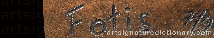 Authentic signature by Fotis CHATZIIOANNIDIS on  artwork