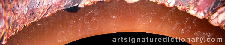 Authentic signature by Monica BACKSTRÖM on  artwork