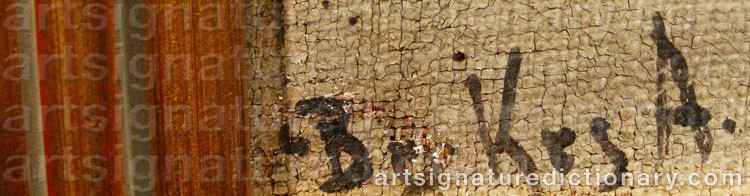 Authentic signature by Antal BERKES on  artwork