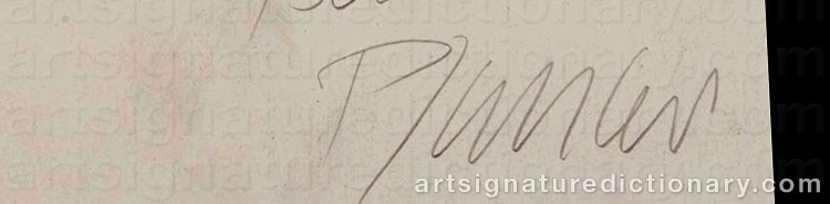 Authentic signature by Georg Karl PFAHLER on artwork