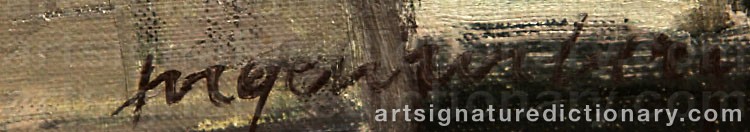 Authentic signature by Jørgen WIBERG on  artwork