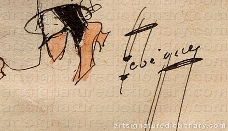 Authentic signature by Léon LEBEGUE on  artwork