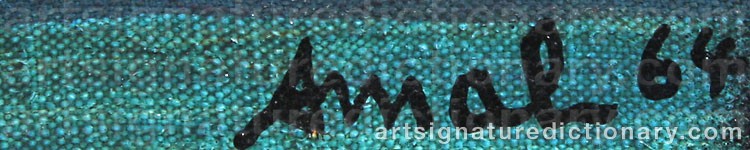 Authentic signature by François ARNAL on  artwork