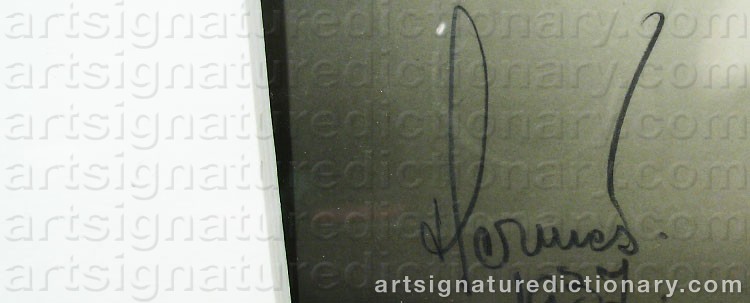 Authentic signature by Benno MOVIN-HERMES on  artwork