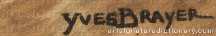 Authentic signature by Yves BRAYER on artwork