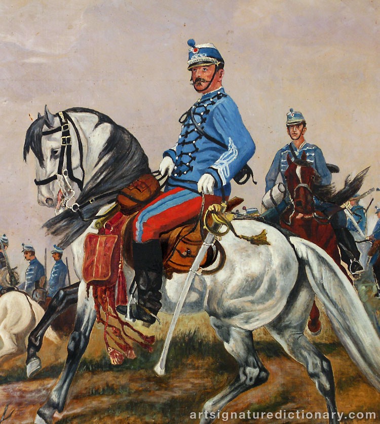 Close-up details showing Fritz Von DARDEL signature forgery characteristics