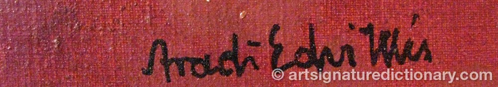 Authentic signature by Aladar Edvi ILLES on  artwork