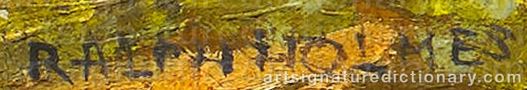 Authentic signature by Ralph William HOLMES on Painting/Watercolour artwork