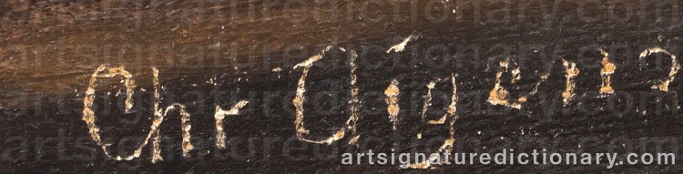 Authentic signature by Christian AIGENS on Painting/Watercolour artwork