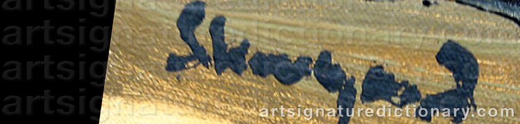 Authentic signature by Peter SKOVGAARD on artwork