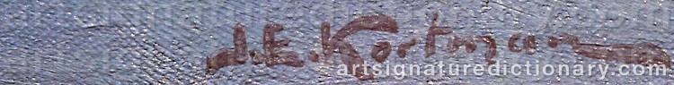 Signature by Johan Elis KORTMAN