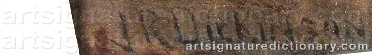 Authentic signature by John Reed DICKINSON on  artwork
